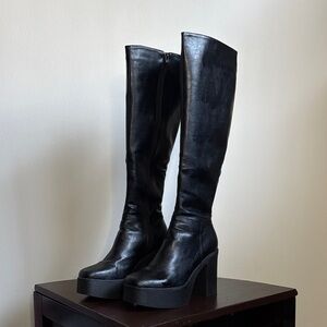 Black LAMODA Leather Knee-High Boots